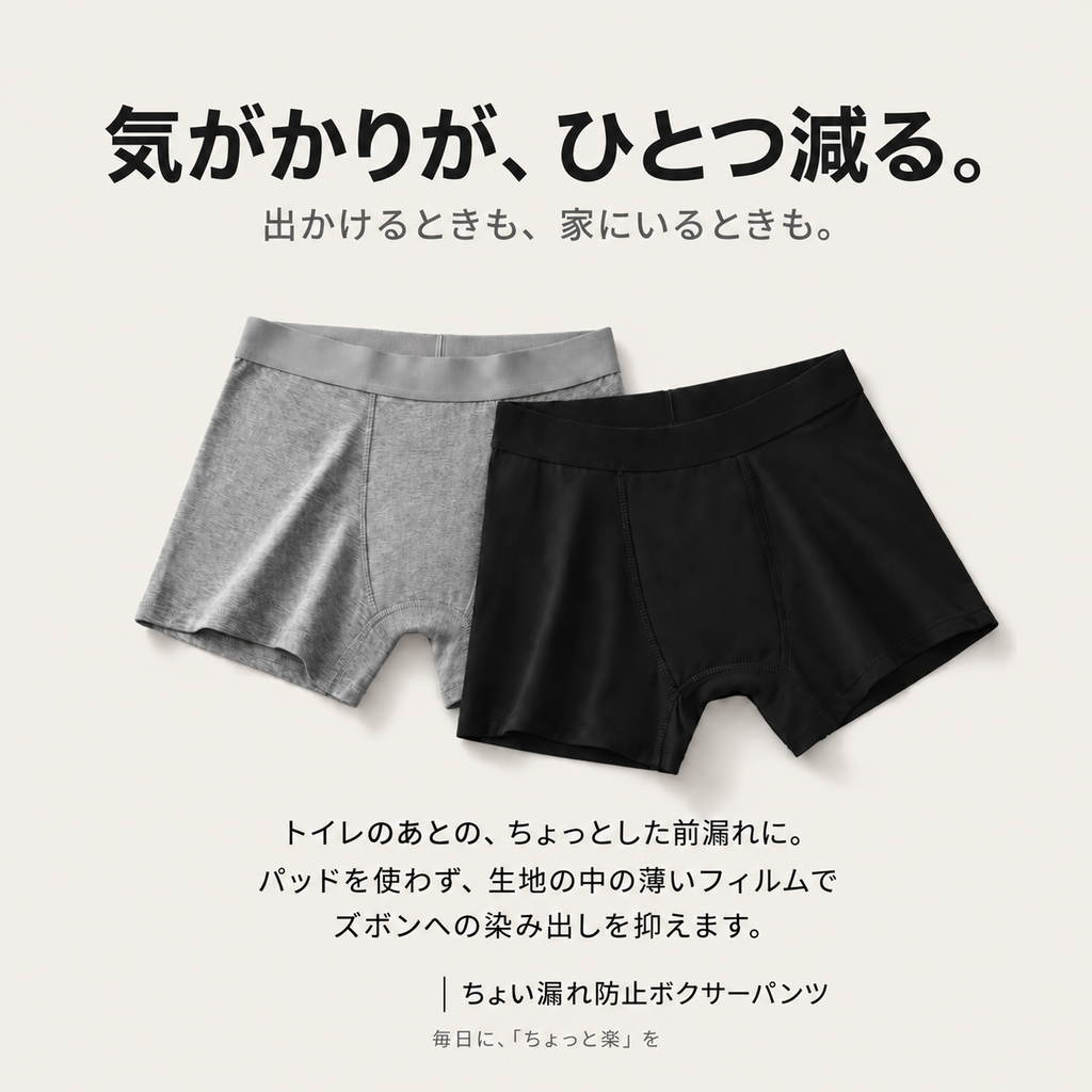 ちょい漏れ防止ボクサーパンツ