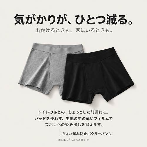 ちょい漏れ防止ボクサーパンツ